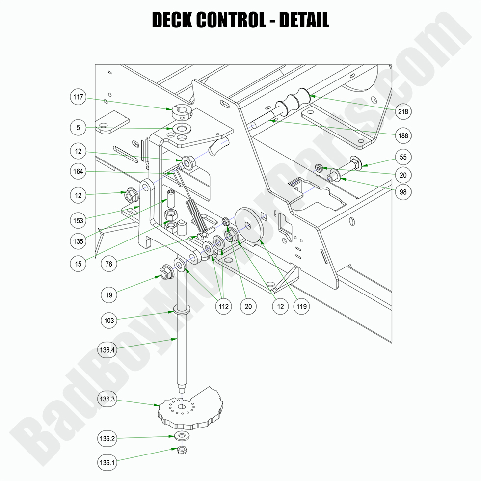 2842 - Bad Boy Mower Parts Lookup > 2022 > Rebel > Deck Control - Detail